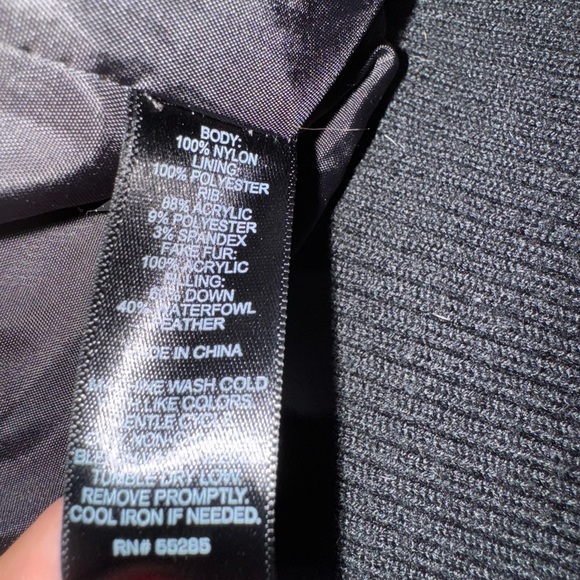 Express Black Puffer Jacket with Gold Accents with Removable hood Size Small - Picture 7 of 8